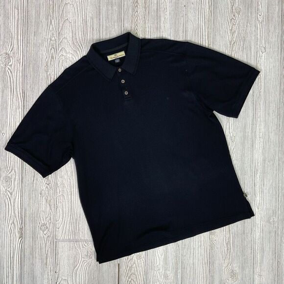 Tommy Bahama Men’s Size Large Silk Black Short Sleeve Polo Shirt - Picture 2 of 8